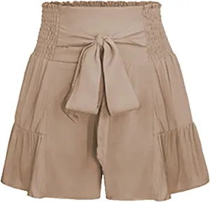 Women's Cute Skirts Ruffle Flowy Mini Skirts Comfy High Waist Flared Casual Beach Short Skirts Trendy Pleated Skirts