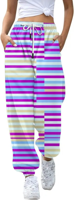 Womens Fall Fashion 2024 Casual Baggy Fleece Sweatpants High Waisted Workout Active Joggers Pants Lounge Bottoms