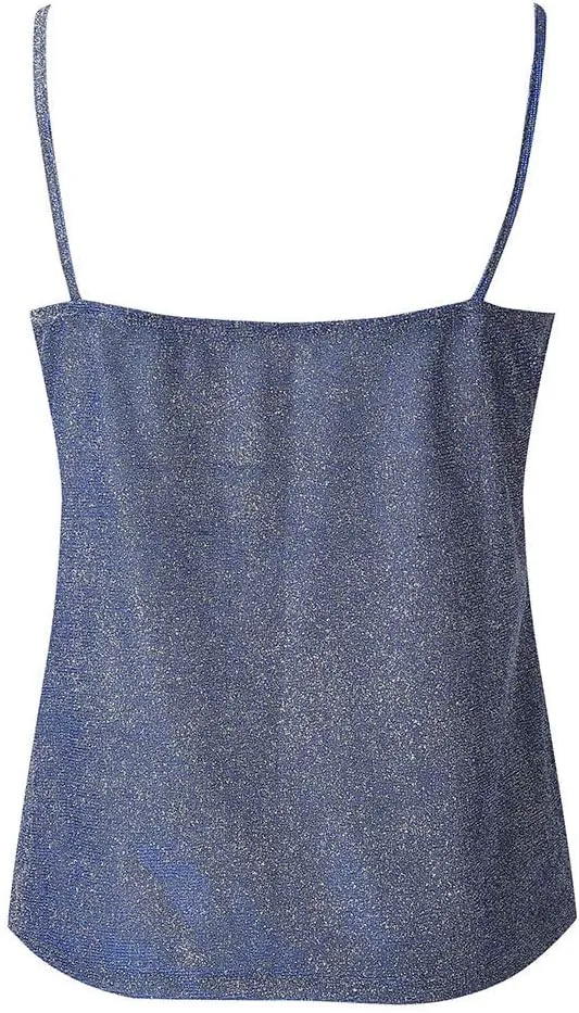 Womens Glitter Sequin Tank Tops Ladies Sexy Sparkle Cami Swing Vest Clubwear