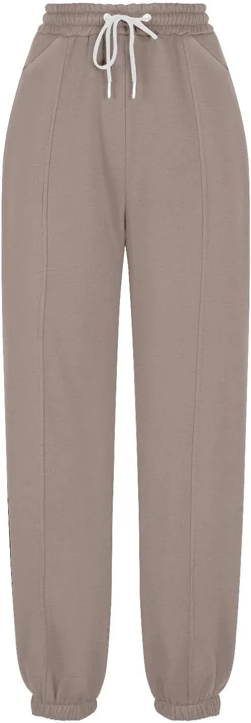 Women's High Waisted Sweatpants Workout Active Joggers Pants Baggy Lounge Cinch Bottoms Drawstring Trousers Pockets