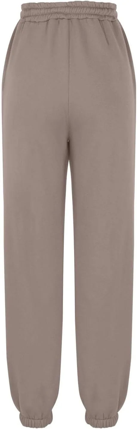 Women's High Waisted Sweatpants Workout Active Joggers Pants Baggy Lounge Cinch Bottoms Drawstring Trousers Pockets