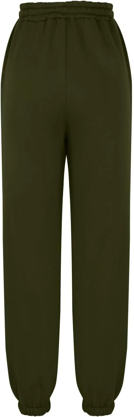 Women's High Waisted Sweatpants Workout Active Joggers Pants Baggy Lounge Cinch Bottoms Drawstring Trousers Pockets