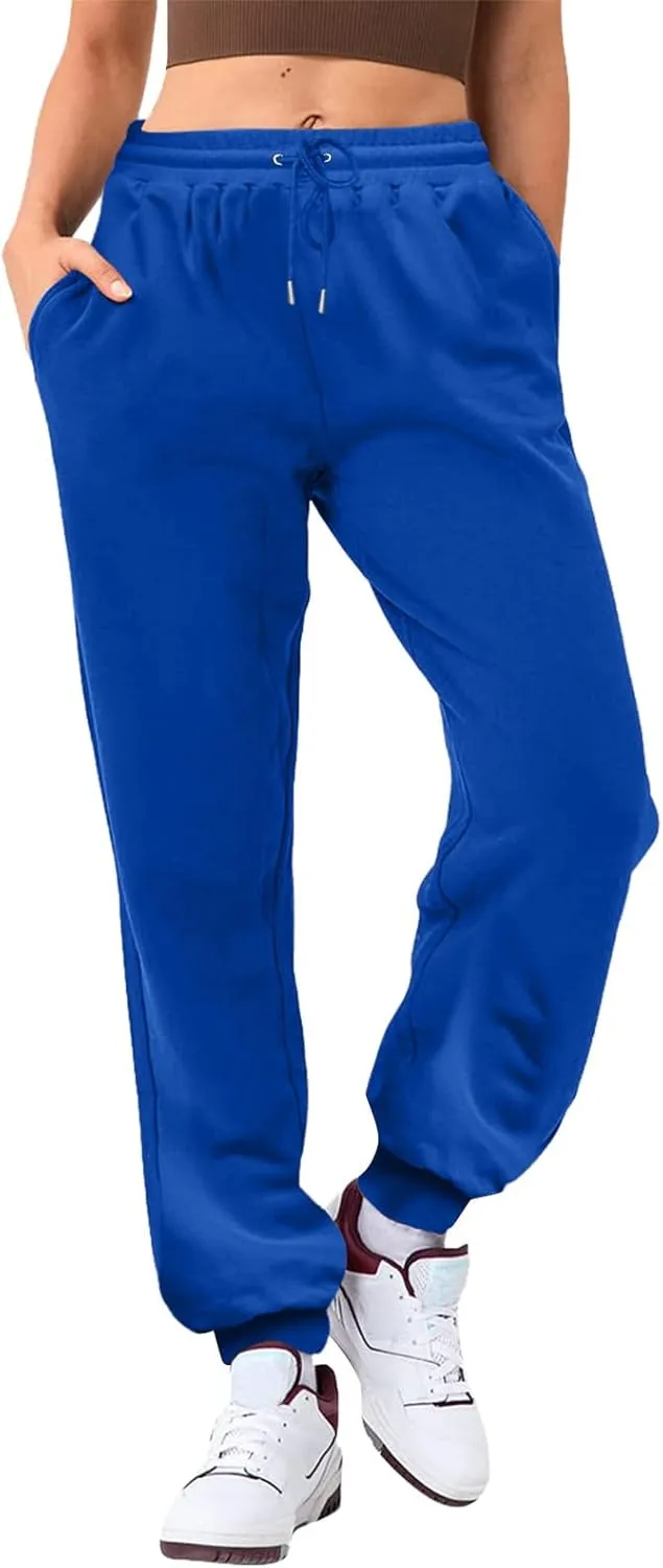 Women's High Waisted Sweatpants Workout Active Joggers Pants Lounge Bottoms Drawstring Elastic Waist Athletic Pant