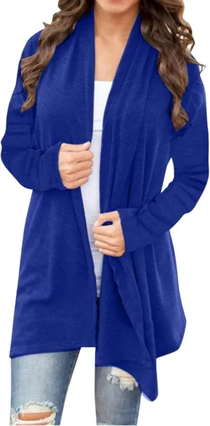 Womens Lightweight Cardigan Sweater Knit Loose Long Sleeve Sweater Casual Soft Drape Open Front Fall Dusters 2024