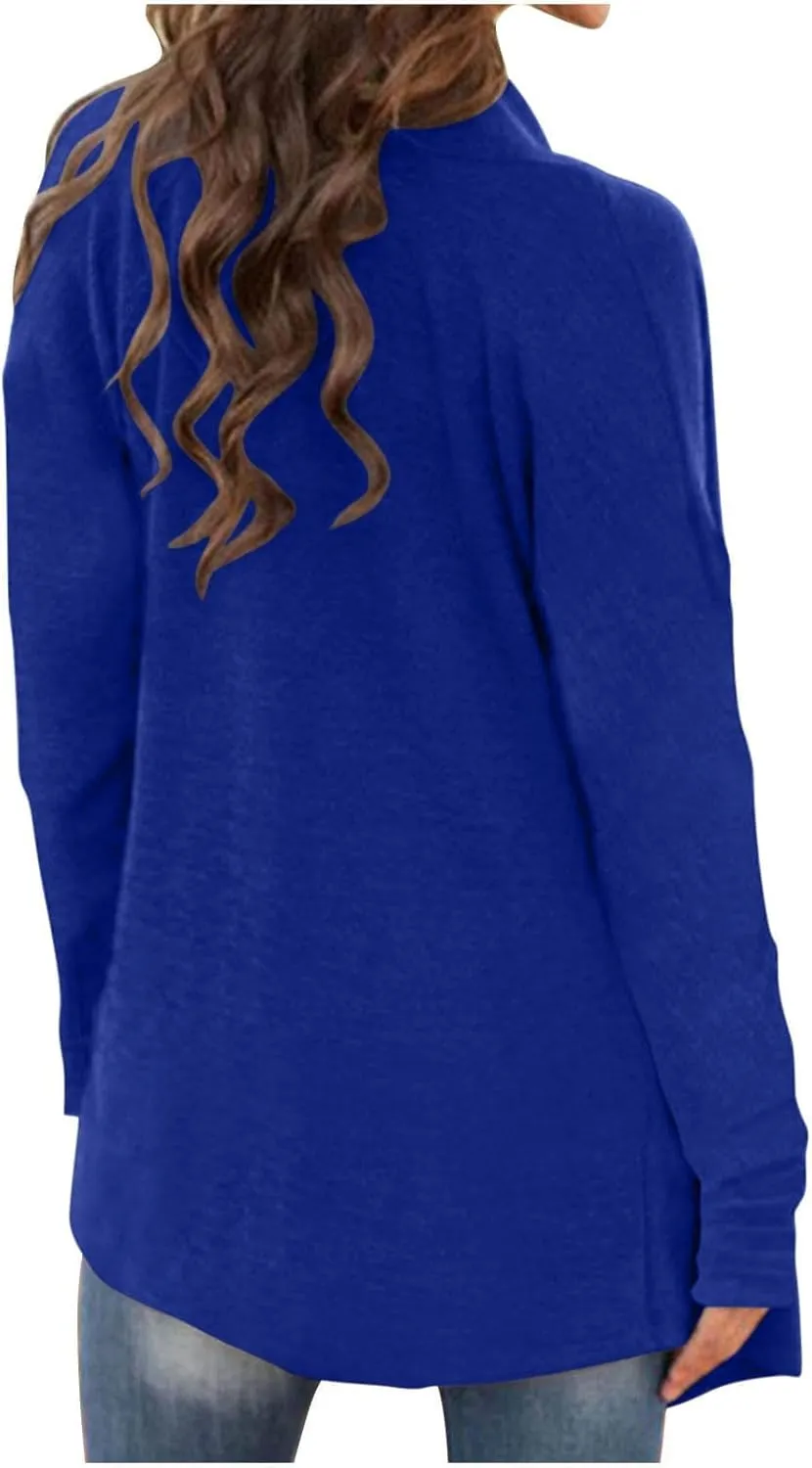 Womens Lightweight Cardigan Sweater Knit Loose Long Sleeve Sweater Casual Soft Drape Open Front Fall Dusters 2024