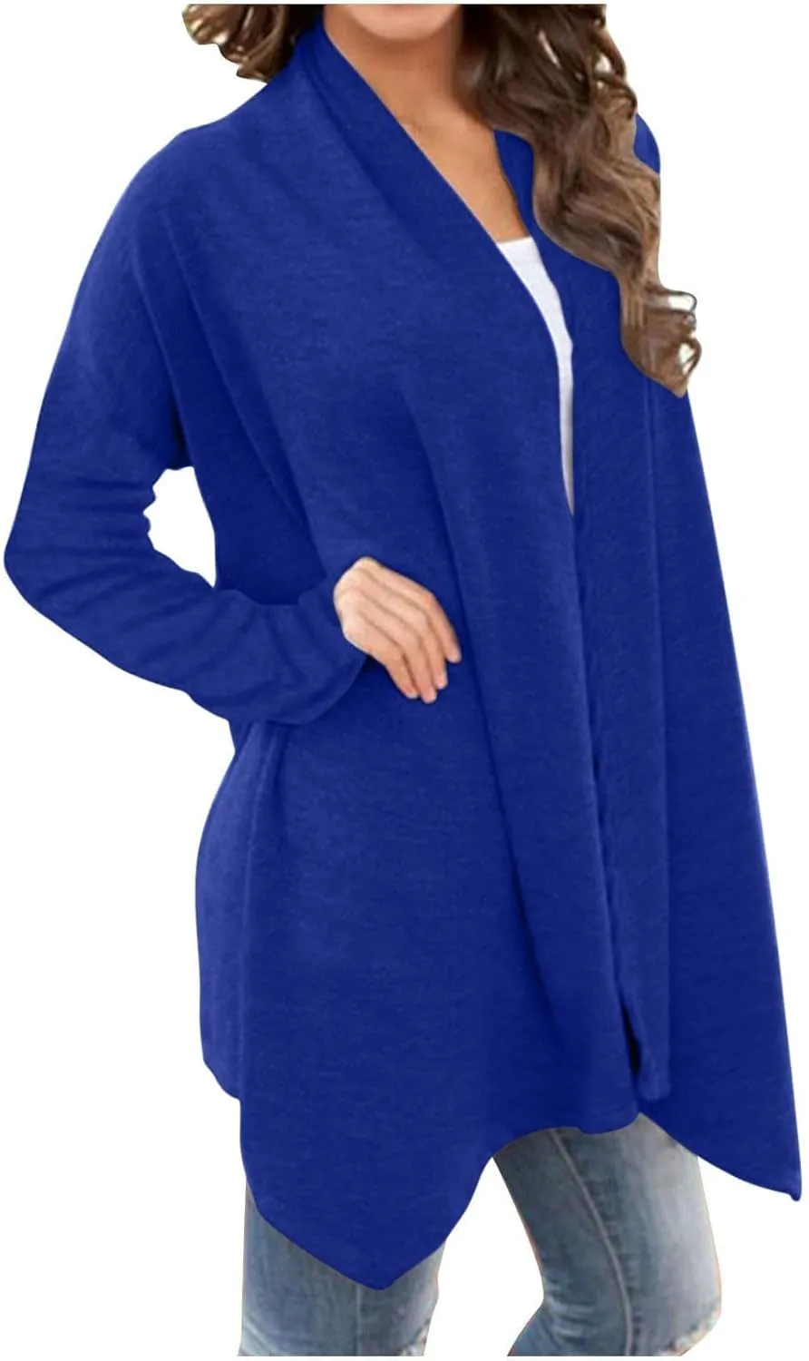 Womens Lightweight Cardigan Sweater Knit Loose Long Sleeve Sweater Casual Soft Drape Open Front Fall Dusters 2024