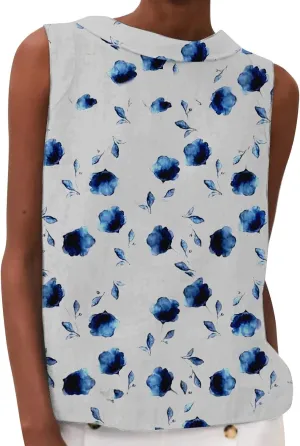 Womens Linen Crop Tank Tops Casual Cute Summer Sleeveless Shirts Cropped Cotton Linen Tops Loose Fit Blouse Vest