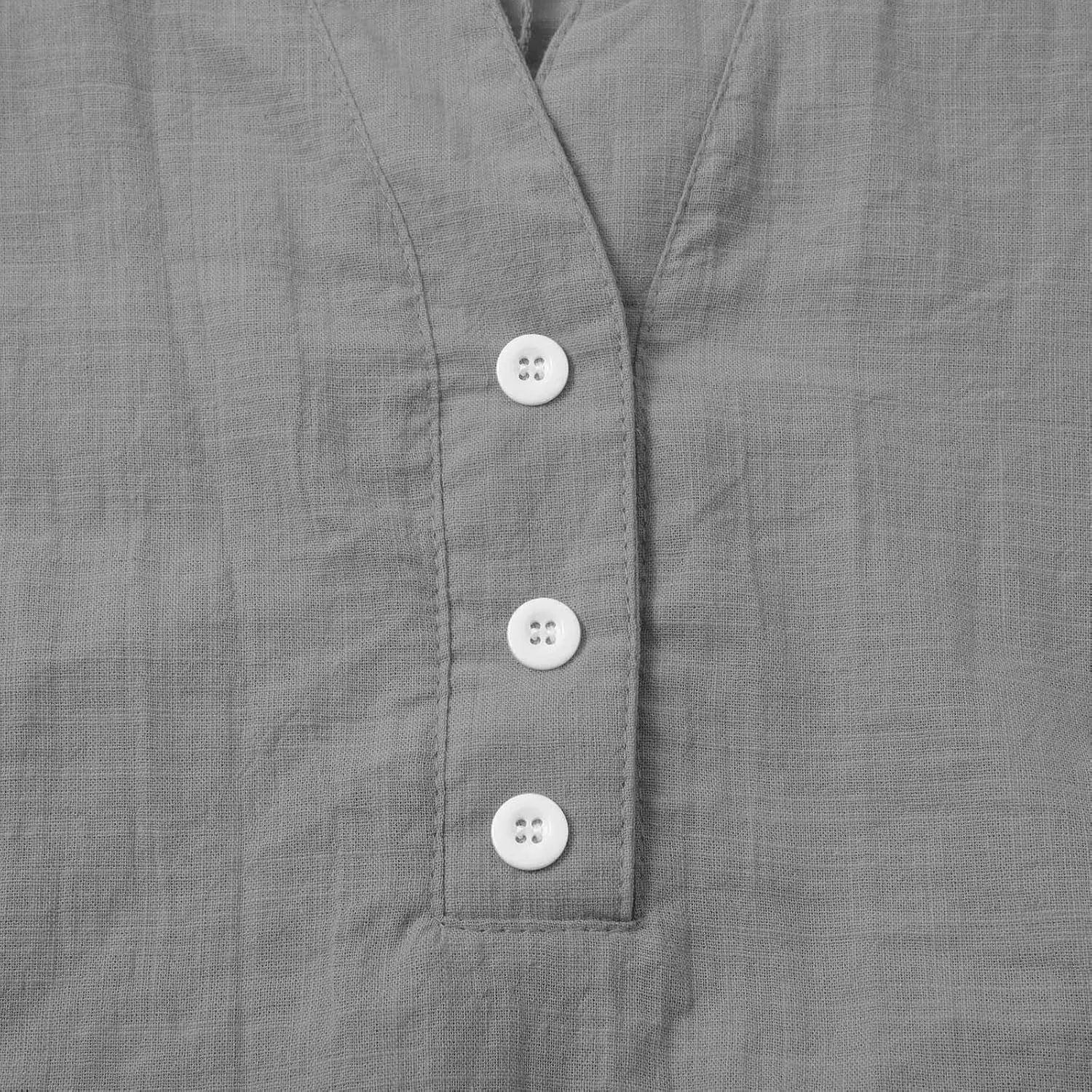Womens Linen Shirts 3/4 Length Sleeve Linen Button Down V Neck Blouse Spring Summer Boho Shirts Travel Vacation Tops