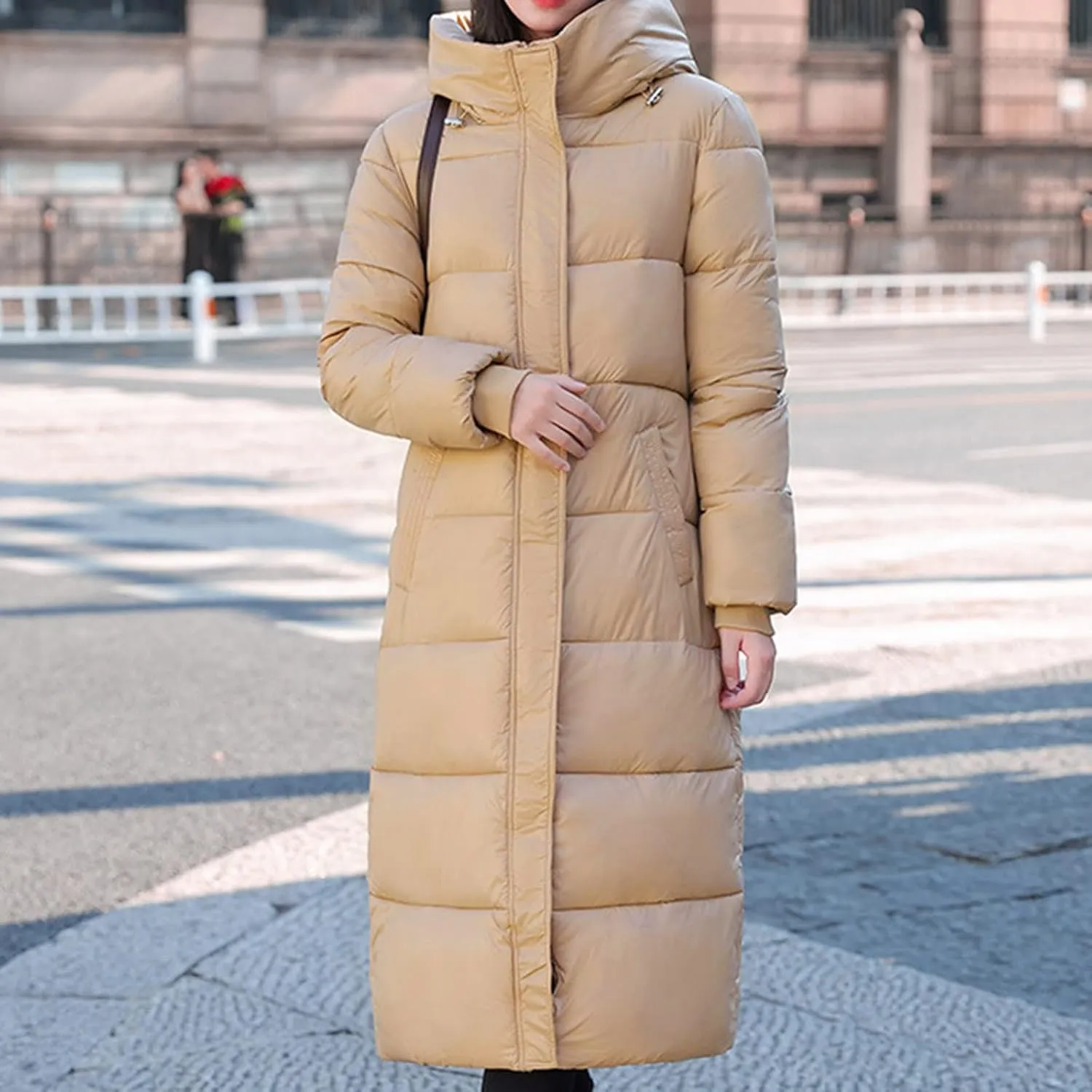 Women's Long Winter Coat Warm Windproof Quilted Puffer Jacket Down Jackets Thicken Puffy Parka Outerwear with Hood