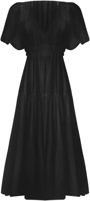 Womens Maxi Dress Wedding Guest Cocktail Short Sleeve Square Neck Ruched Formal Party Flowy Summer Dresses for Women