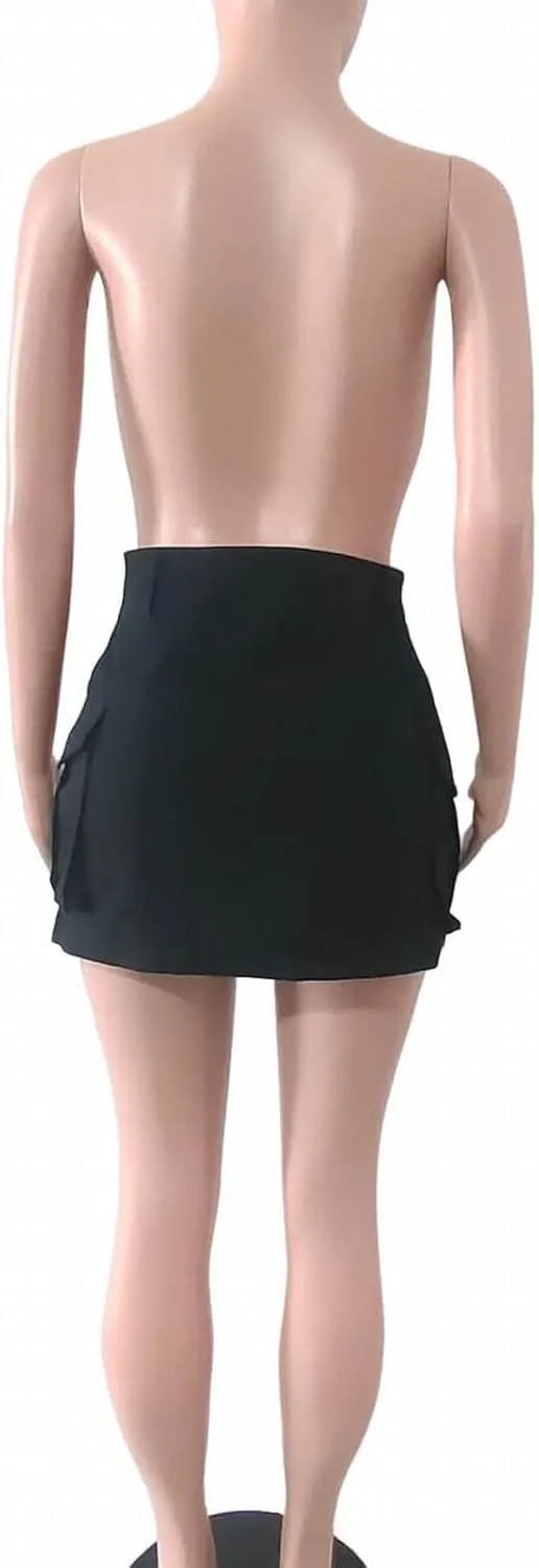 Women's Mini Skirt Women Casual High Waist Mini Skirt Bodycon Pleated Skirts Holiday Dress A Line Skirts with