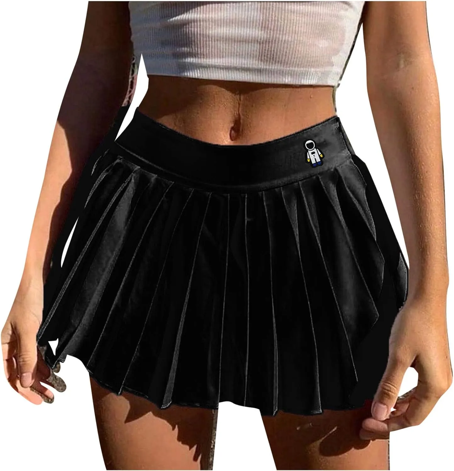 Womens Mini Skirts Pattern Cute Zipper Pleated Skirt Skirt Sexy Women's Sexy Short Thin Side Casual Skirts for