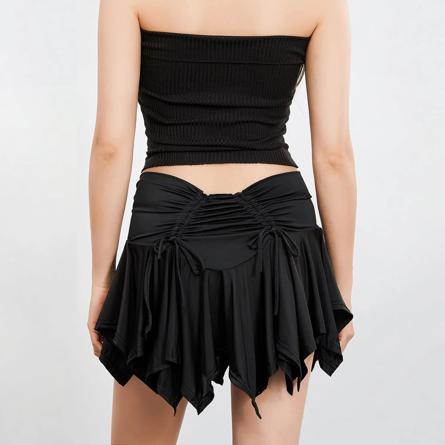 Women's Novelty Skirts Sexy Low Waisted Ruffles Skirts Gothic Punk Irregular Skirts Y2K Mini Pleated Skirts