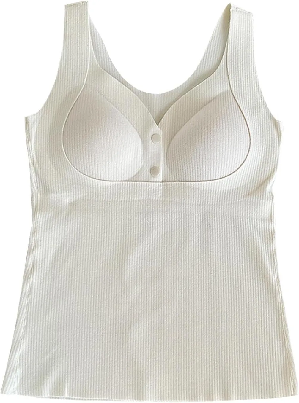 Womens Nursing Tank Tops Built in Bra for Breastfeeding Maternity V-Neck Button Up Camisole Brasieres