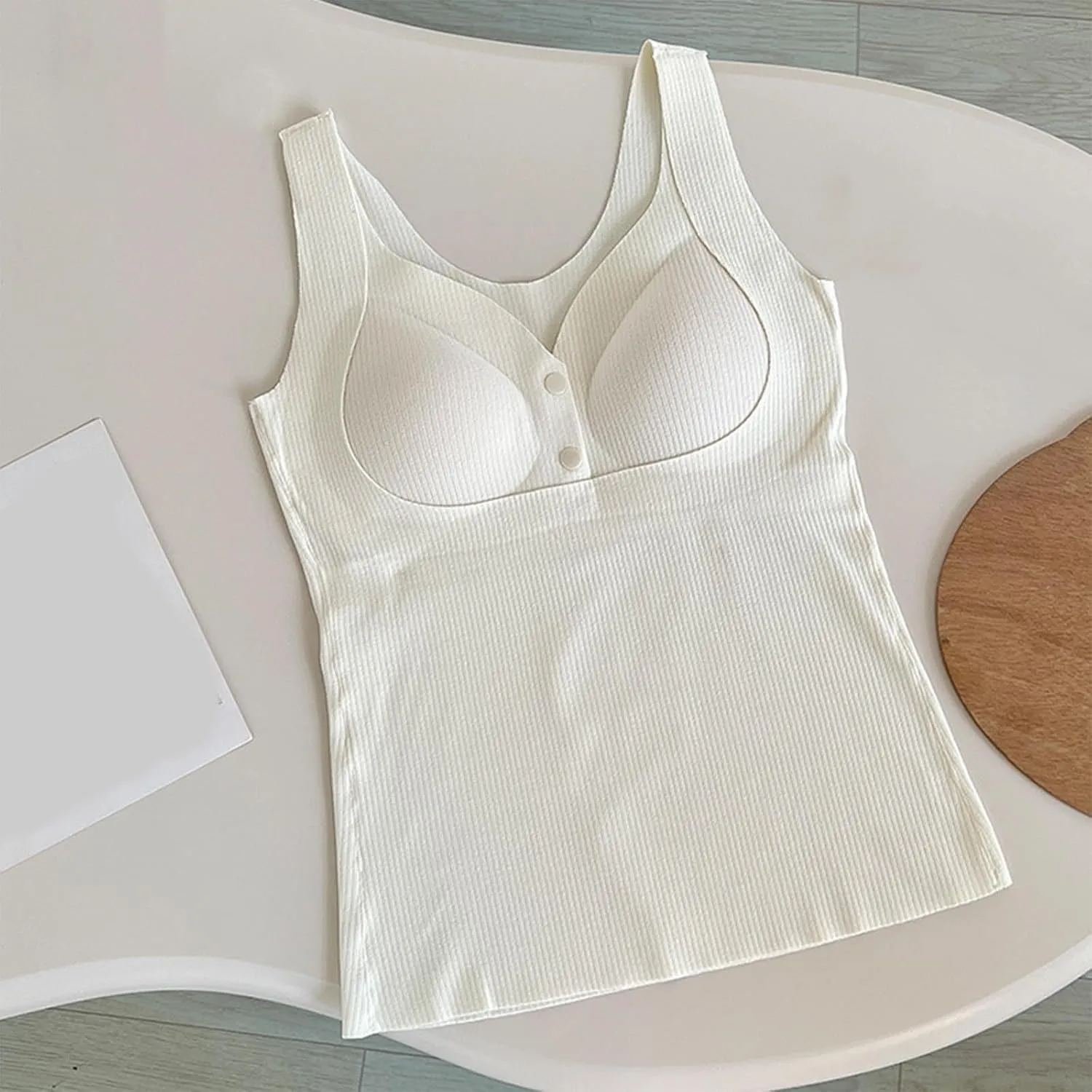 Womens Nursing Tank Tops Built in Bra for Breastfeeding Maternity V-Neck Button Up Camisole Brasieres