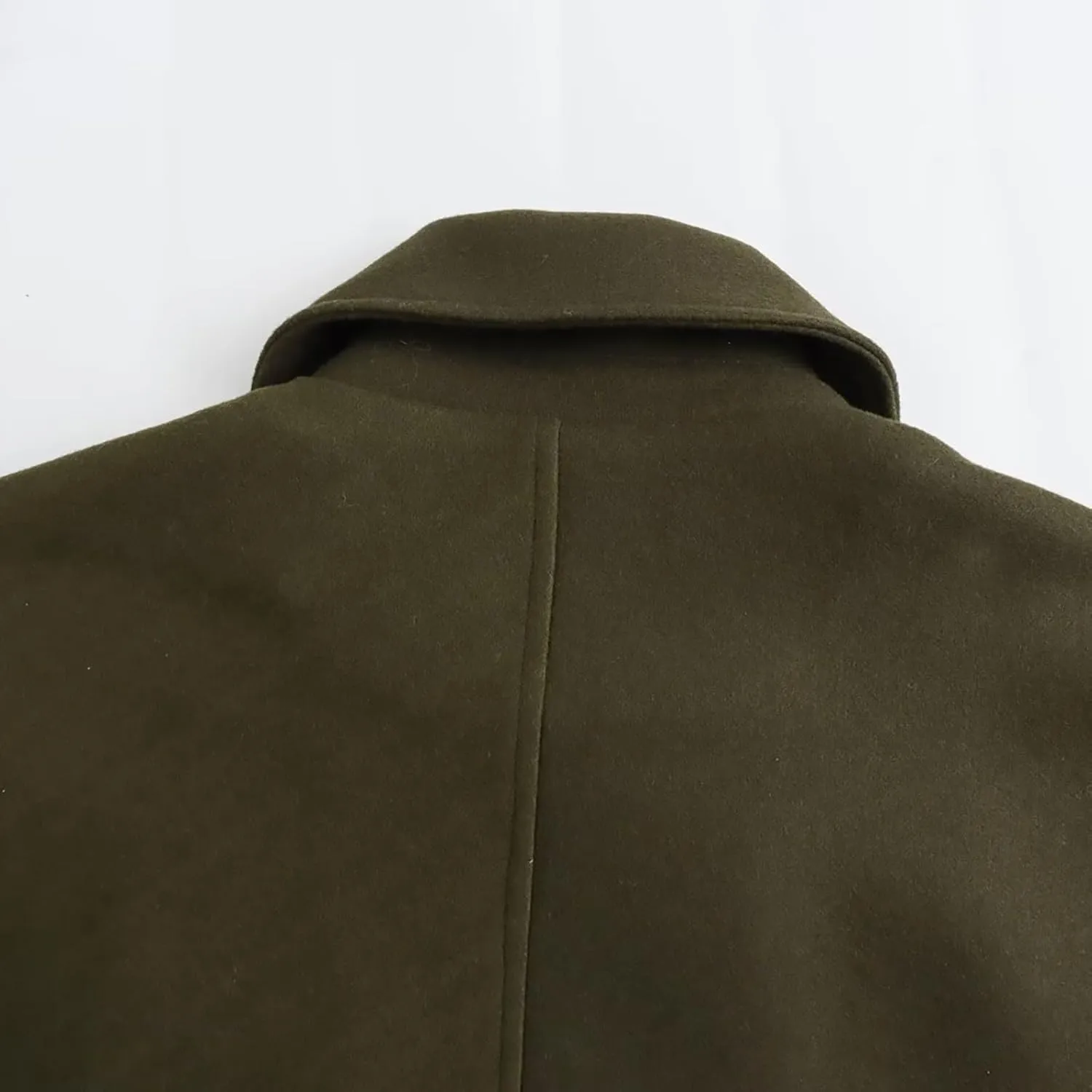 Womens Pea Coats Mid-Long Elegant Lapel Double Breasted Jacket Wool Blend Fall Winter Overcoat Outerwear with Pockets