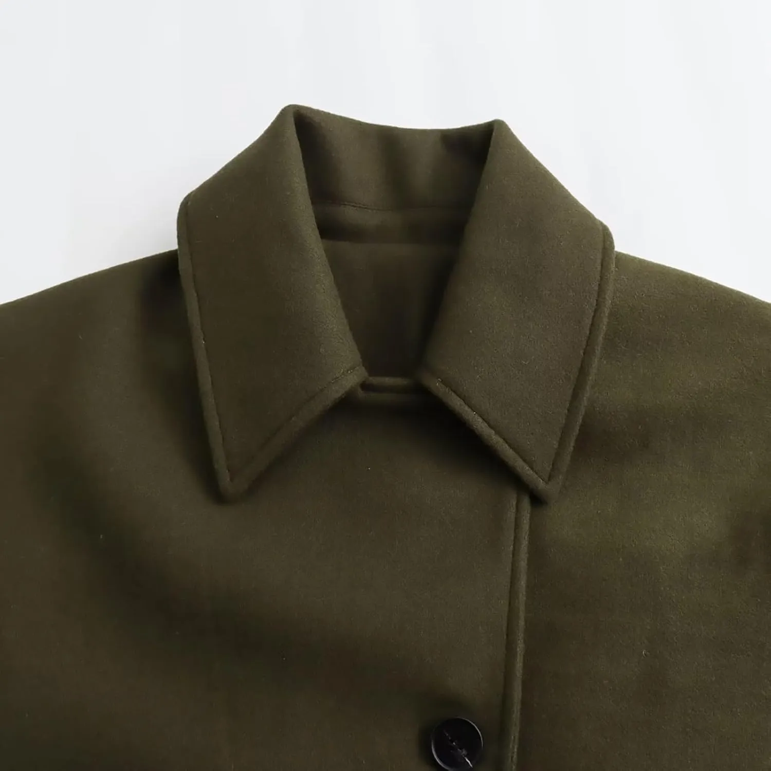 Womens Pea Coats Mid-Long Elegant Lapel Double Breasted Jacket Wool Blend Fall Winter Overcoat Outerwear with Pockets