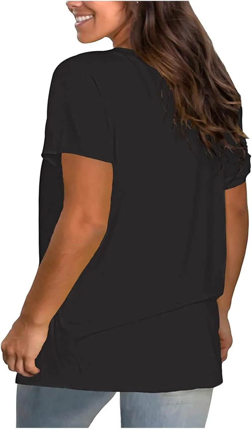 Womens Plus Size Tops Dressy Casual Summer Oversized Tshirts Loose Fit Crewneck Short Sleeve Basic Tee Shirts Blouses