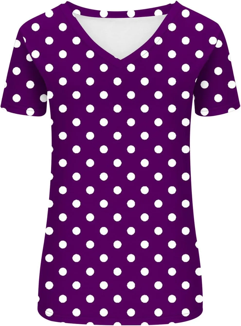 Womens Polka Dot Tops 2024 Summer Short Sleeve V Neck Tees Blouses Fashion Casual Loose Comfy Business Tshirts