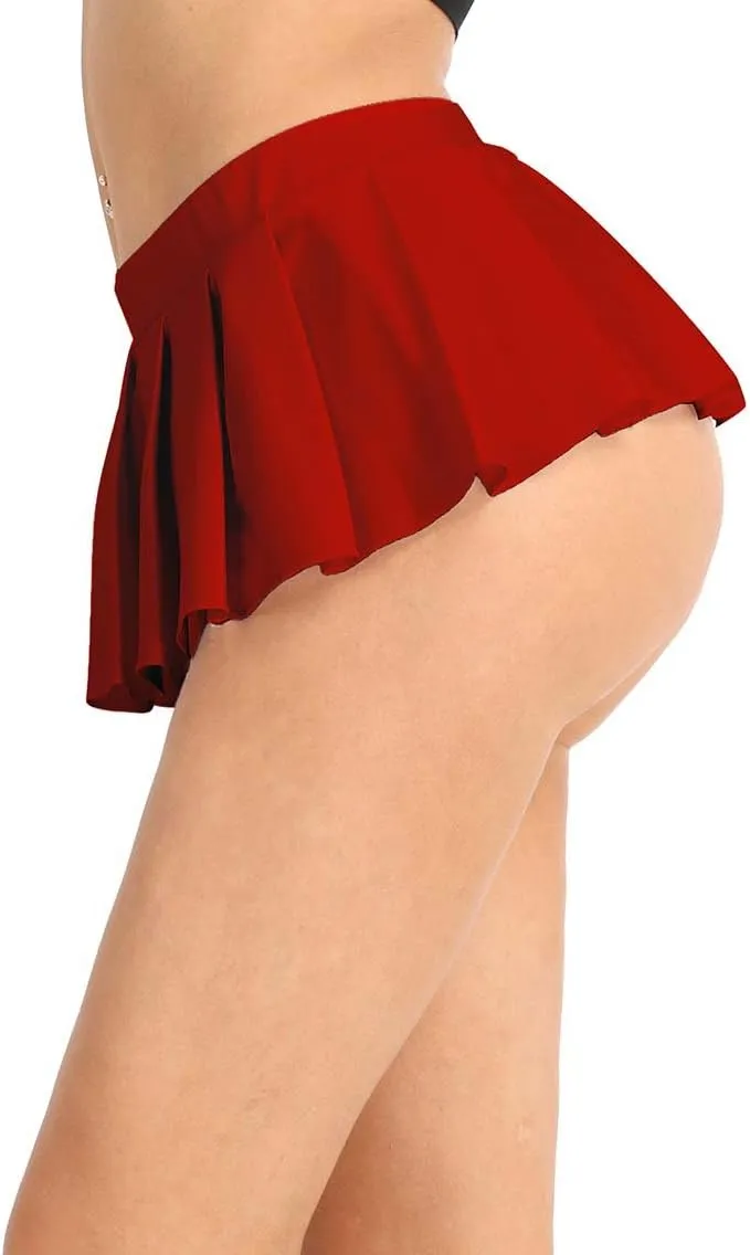 Women's Schoolgirl Cosplay Costome Low Rise Mini Pleated Skirt Party Clubwear Outfits