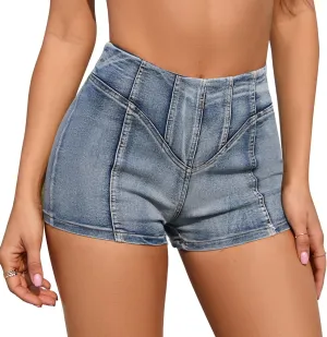 Women's Sexy High Waisted Stretch Mini Denim Shorts Hot Pants Clubwear