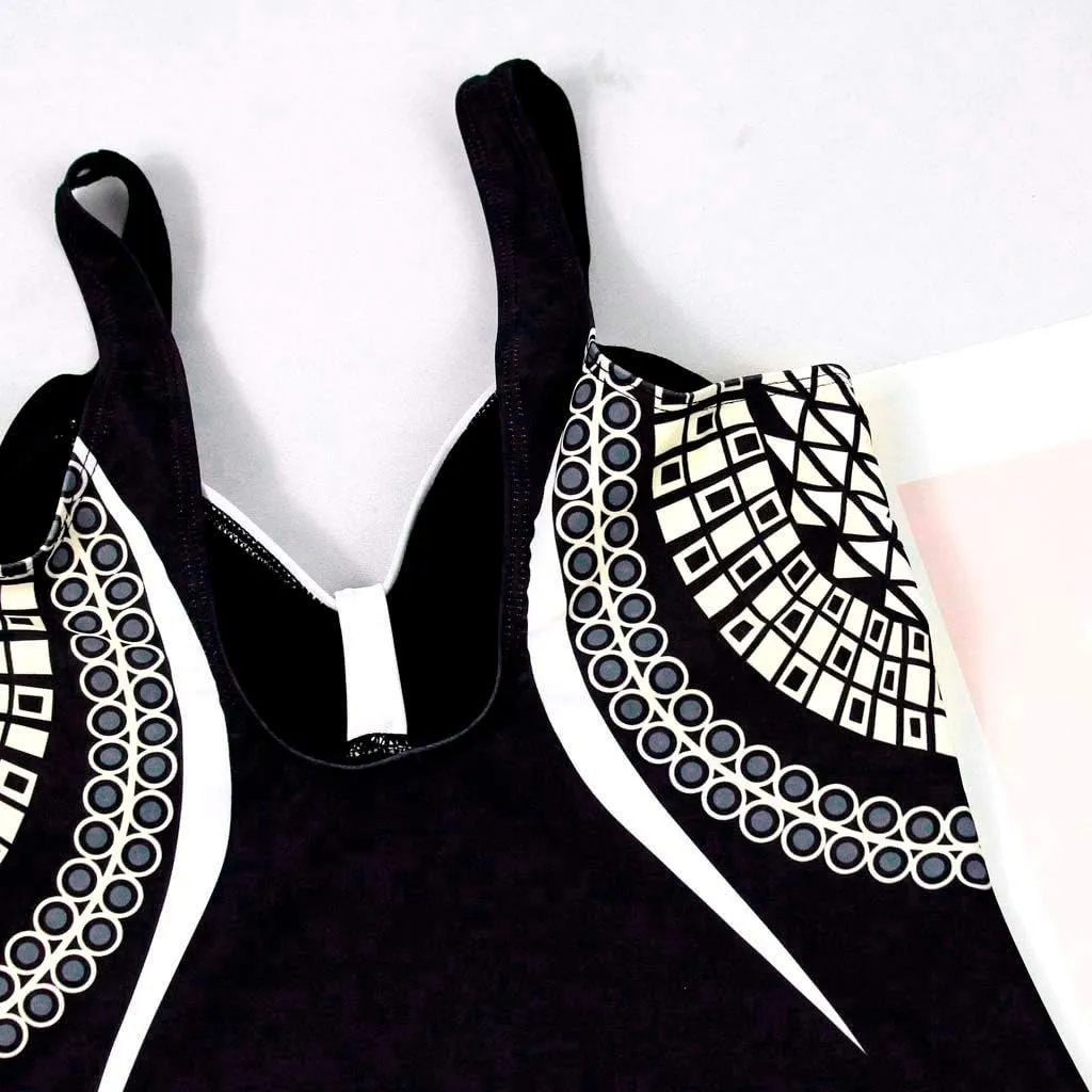 Women's Sexy One Piece Swimsuits Backless Sexy Print Tummy Control Swimsuit Slimming Bathing Suit for Summer