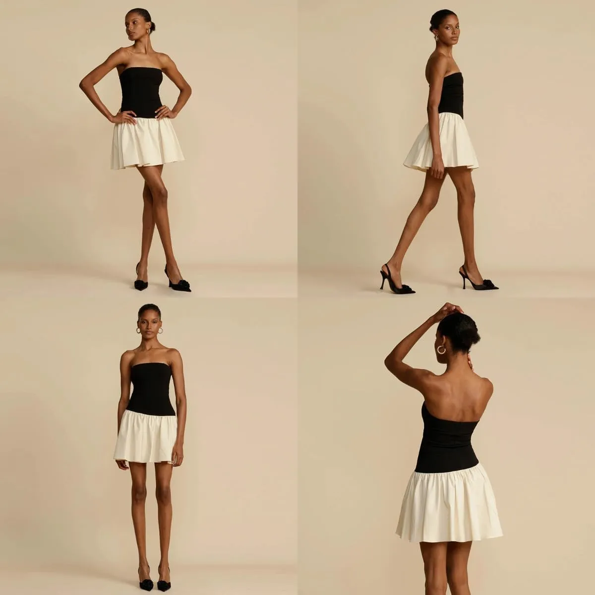 Women's Sexy Pleated Off Shoulder Mini Dress Color Block Y2K Strapless Tube Tops Dress Bodycon Summer Party Club Dresses
