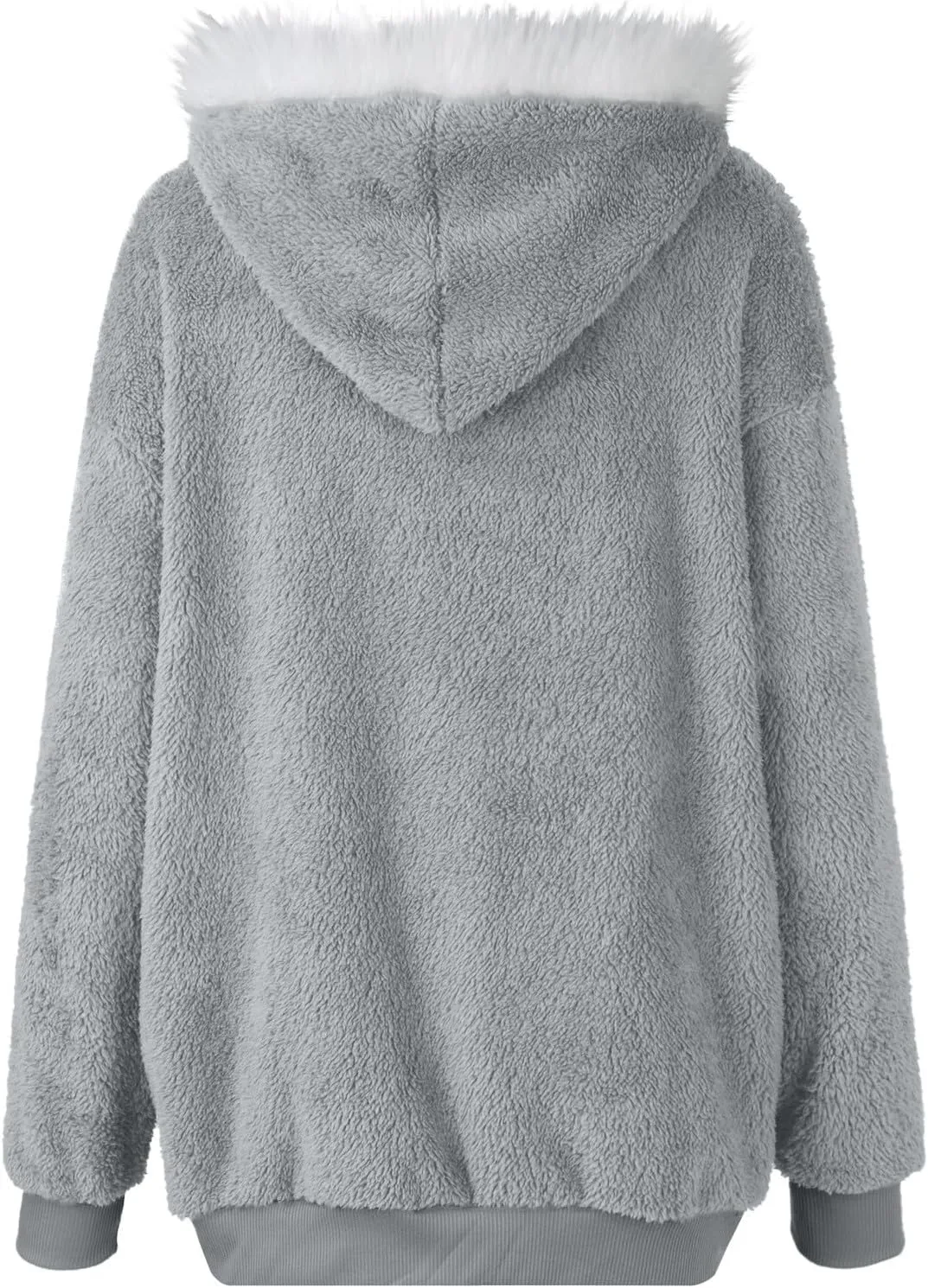 Women's Sherpa Fleece Casual Winter Warm Coat Oversized Zipper Hoodie Jackets