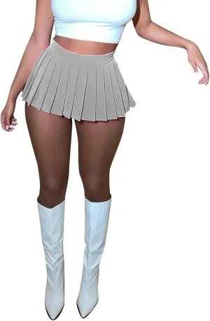 Women's Skirts for Summer Tennis High Elastic Waist Trendy Pleated Sports Mini Skirts for Women Trendy Clothes