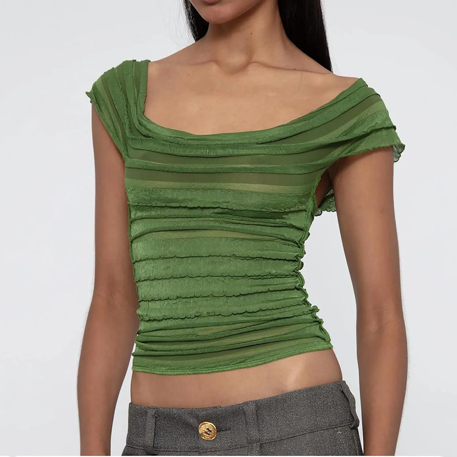 Women's Summer Crop Tops Sleeveless Smocked Shirts Solid Color Sexy Backless Going Out Tank Tee Trendy Y2K Outfits