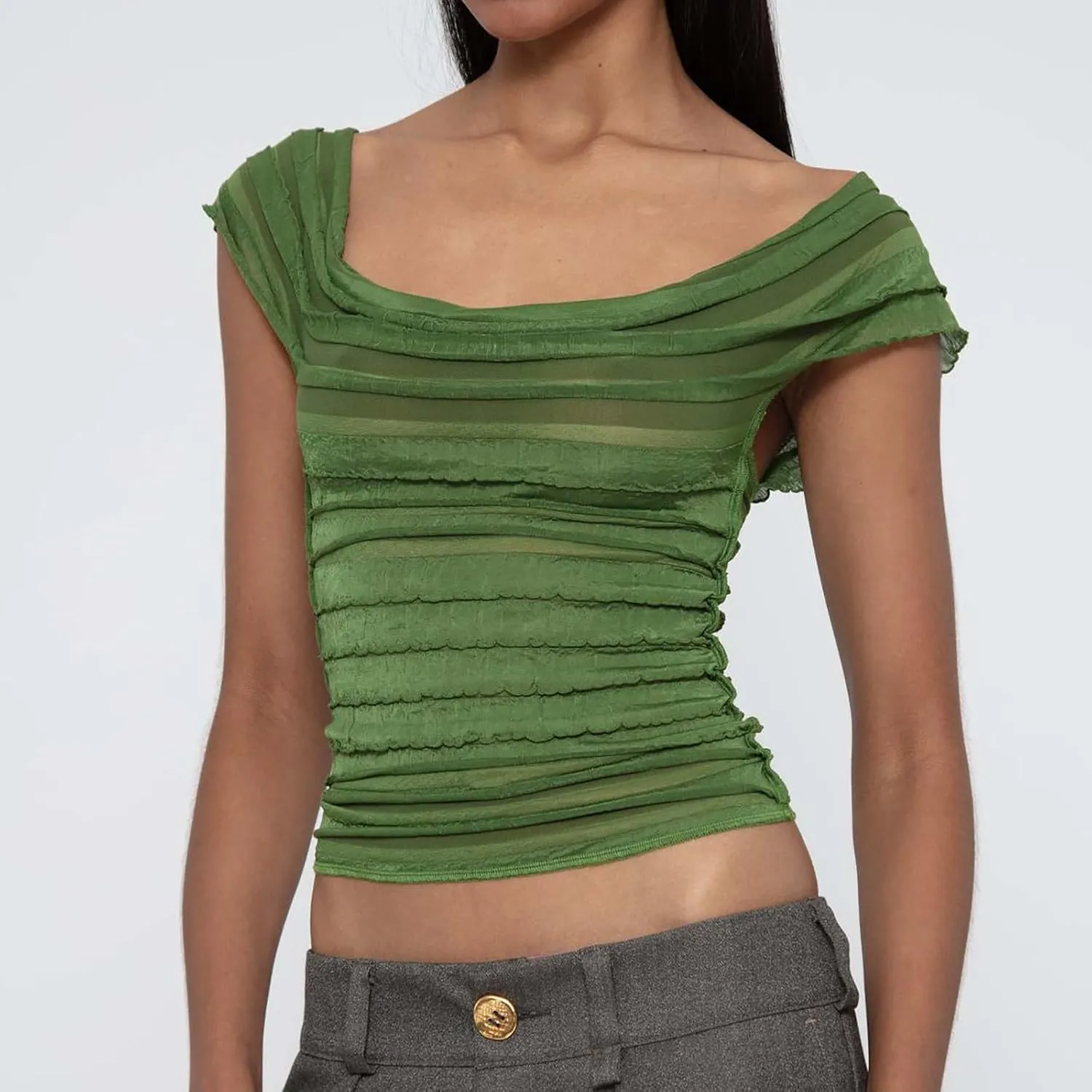 Women's Summer Crop Tops Sleeveless Smocked Shirts Solid Color Sexy Backless Going Out Tank Tee Trendy Y2K Outfits