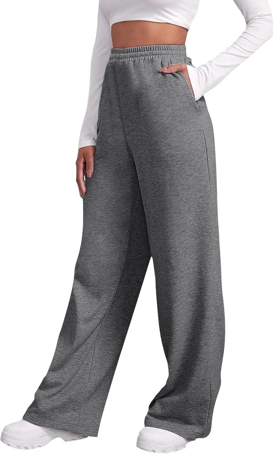 Womens Sweatpants Comfy Bottoms Thermal Loose Fit Joggers Preppy Yoga Fleece with Pockets Pants Trousers