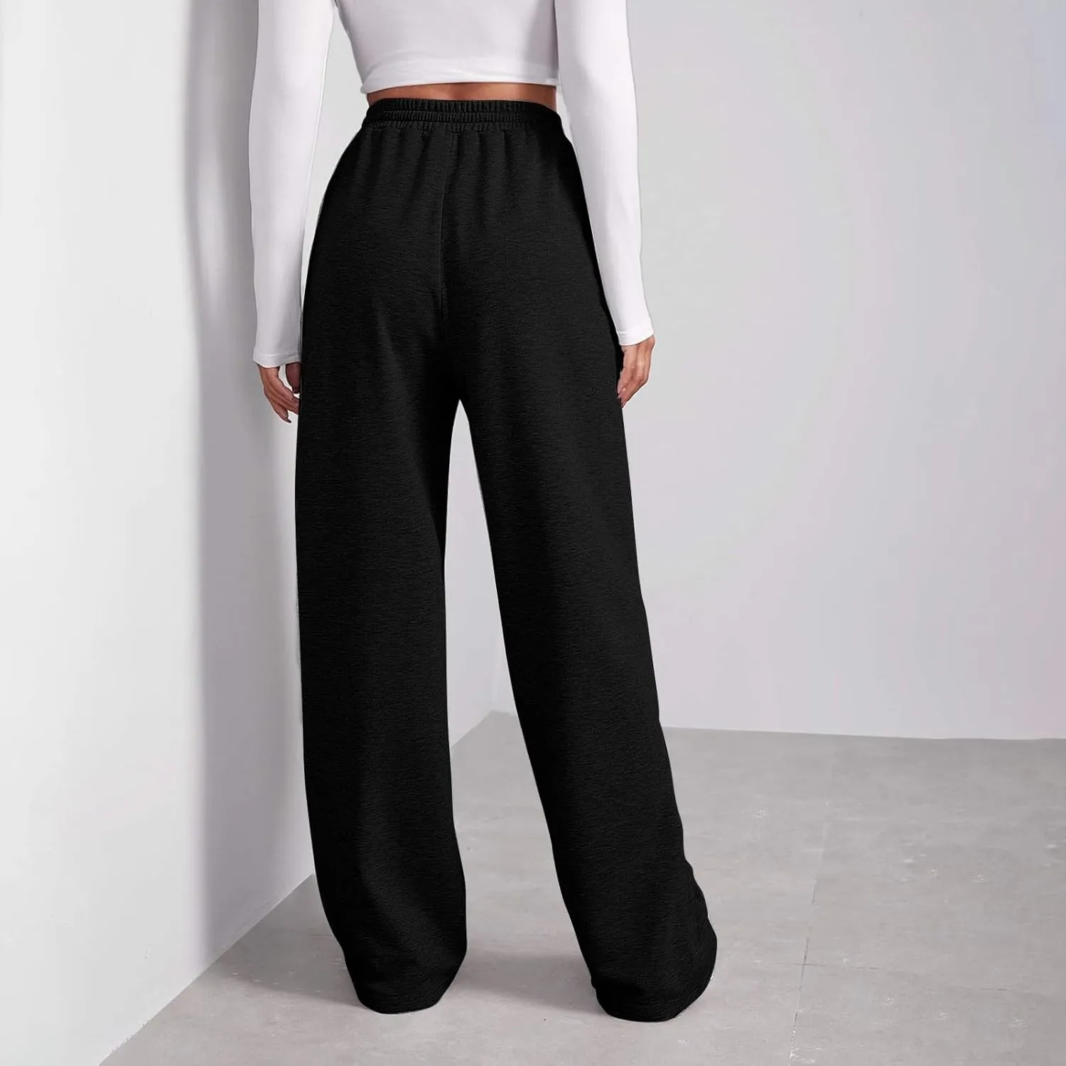 Womens Sweatpants Drawstring High Waisted Bottoms Plus Size Joggers Running Comfy Ski Hiking Pants Trousers