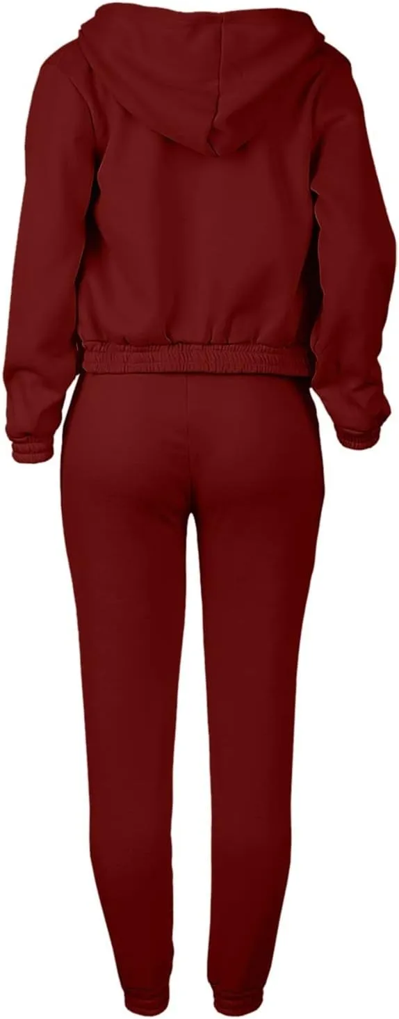 Womens Sweatsuits 3 Piece Set, Loose Pullover Hoodies Tops and Sweatpants Tracksuit Jogger Set Lounge Matching Set