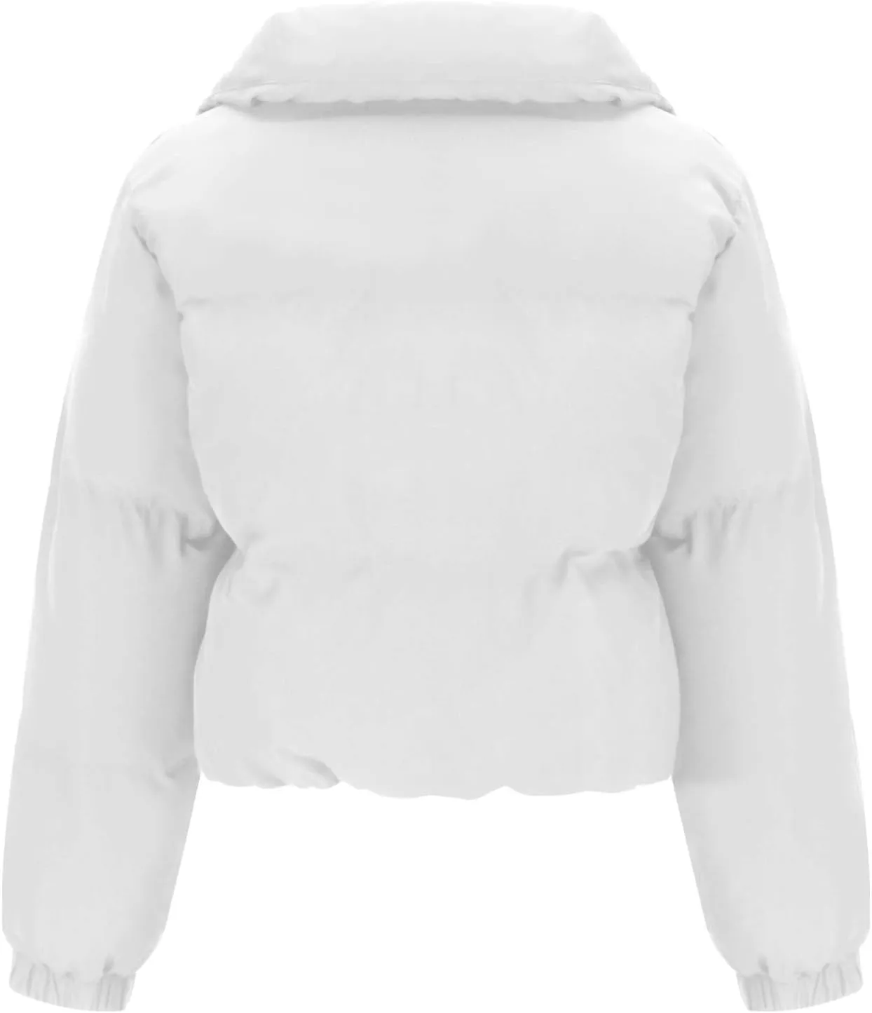 Womens Thick Winter Cropped Quilted Puffer Coat Long Sleeve Zipper Down Coat Warm Oversized Cozy Overcoat Daily Outfits