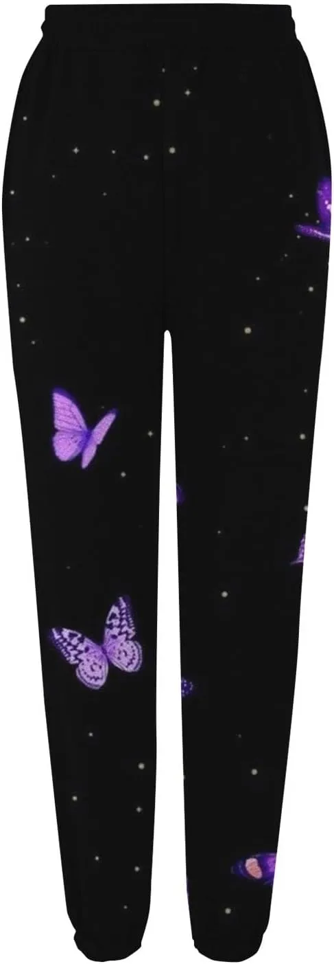 Womens Wide Leg Sweatpants High Waisted Cinch Bottoms Baggy Flared Yoga Pants Pockets Drawstring Athletic Joggers