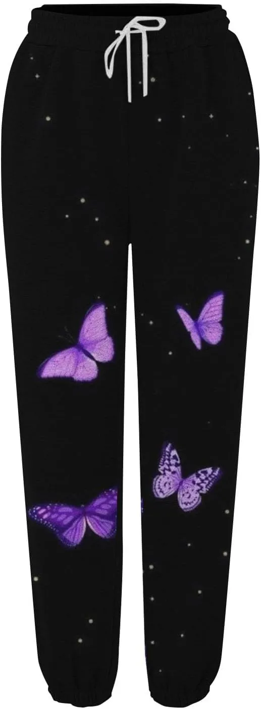Womens Wide Leg Sweatpants High Waisted Cinch Bottoms Baggy Flared Yoga Pants Pockets Drawstring Athletic Joggers
