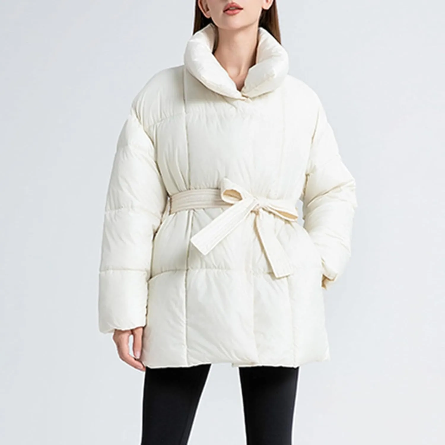 Women's Winter Coat Warm Parka Jacket Puffer Quilted Thicken Hooded Outerwear Coats Zip Up Casual Down Jackets