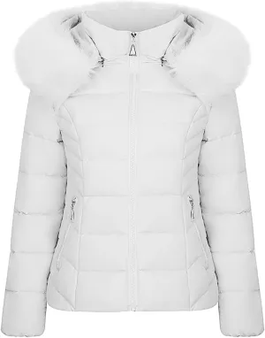 Womens Winter Solid Zipper Puffer Coat Long Sleeve Pocket Quilted Down Coat Comfort Warm Soft Overcoat Outdoor Clothes