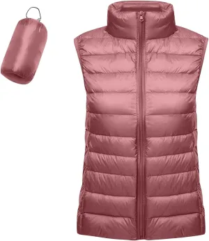 Womens Zip Up Warm Puffer Jacket Vest Oversized Lightweight Y2k Sleeveless Outerwear Plus Size Fall Fashion 2024
