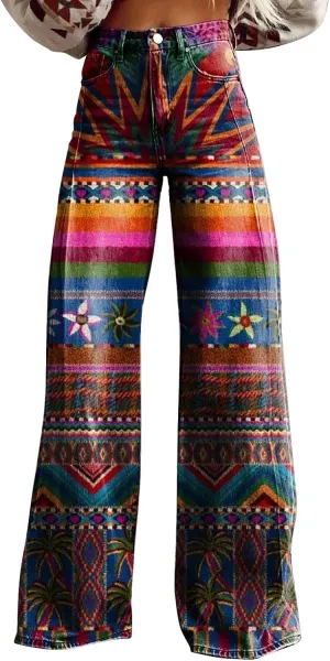 Workout Loose Pants with Pockets Printed Casual Pants Womens Wide Leg Yoga Pants Yoga Pants Joggers for Women with