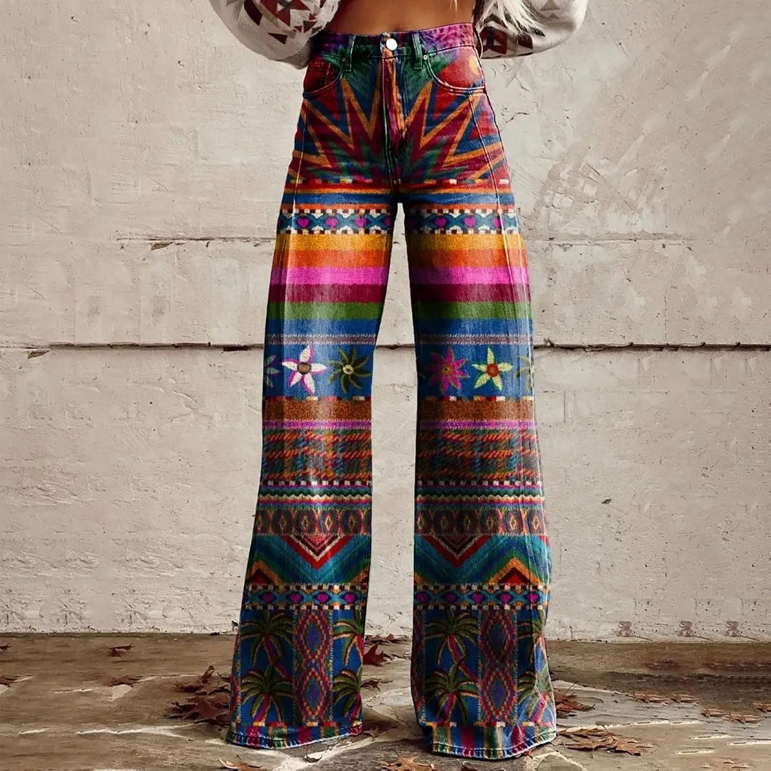Workout Loose Pants with Pockets Printed Casual Pants Womens Wide Leg Yoga Pants Yoga Pants Joggers for Women with