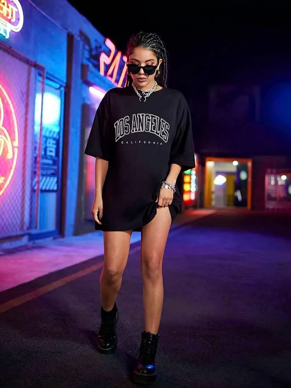 Youdiao Women 2 Piece Outfit Sets Oversized T-Shirt Tops Biker Shorts Casual Workout Sports Tracksuit Set with Belt