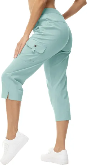 YSENTO Womens Cargo Capri Pants with 4 Pockets Summer Bottoms Lightweight Quick Dry Hiking Athletic Joggers