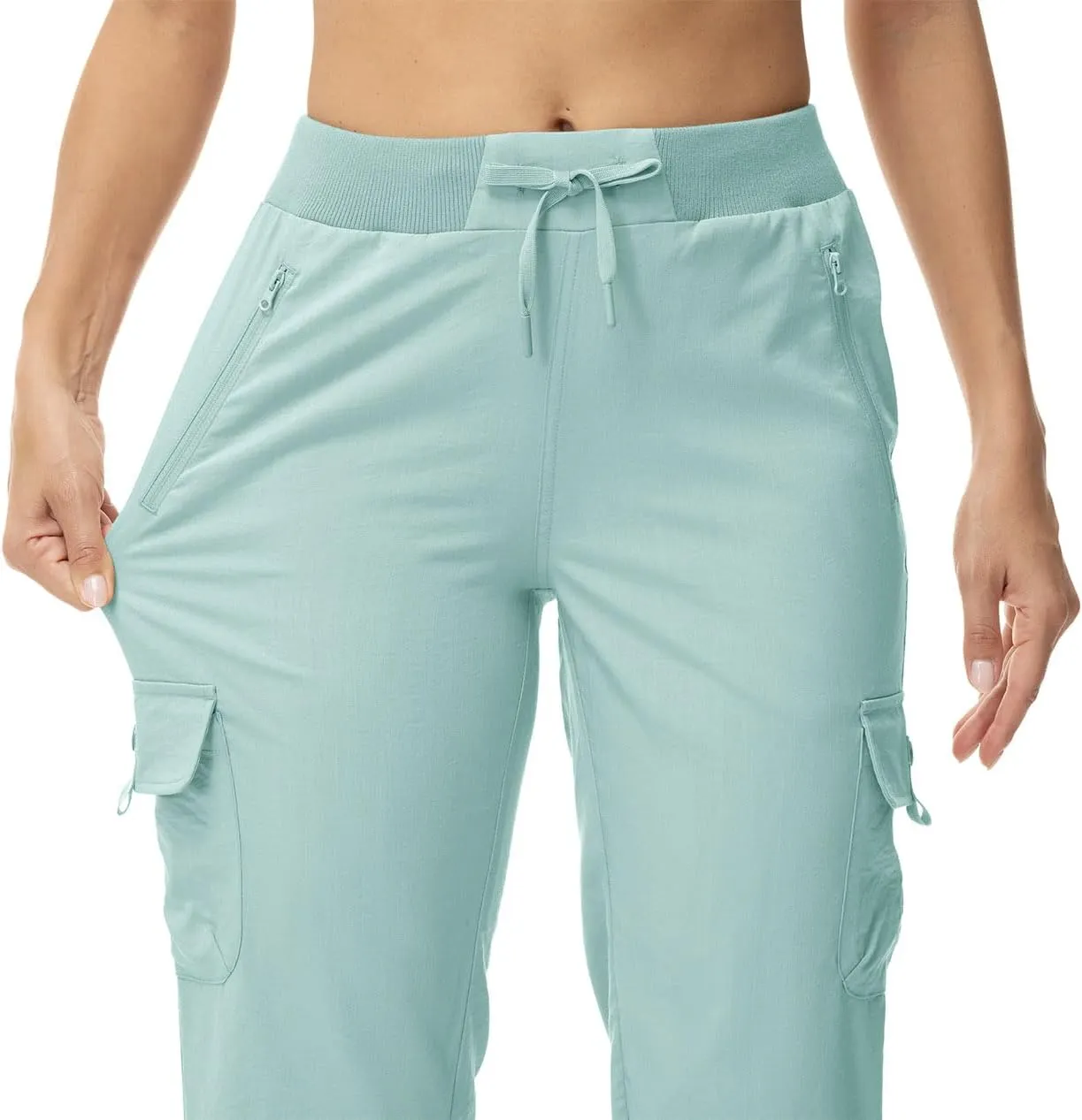 YSENTO Womens Cargo Capri Pants with 4 Pockets Summer Bottoms Lightweight Quick Dry Hiking Athletic Joggers