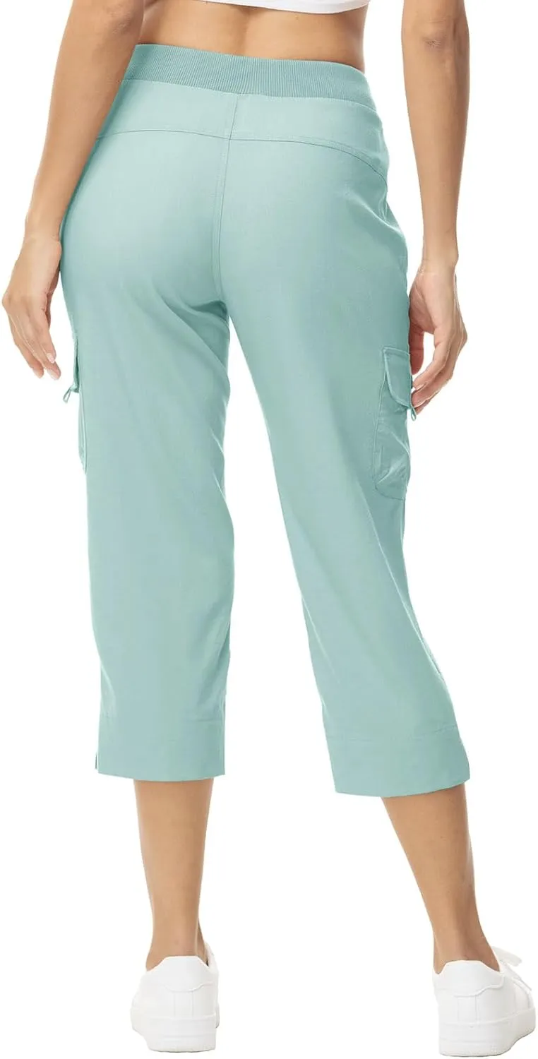 YSENTO Womens Cargo Capri Pants with 4 Pockets Summer Bottoms Lightweight Quick Dry Hiking Athletic Joggers