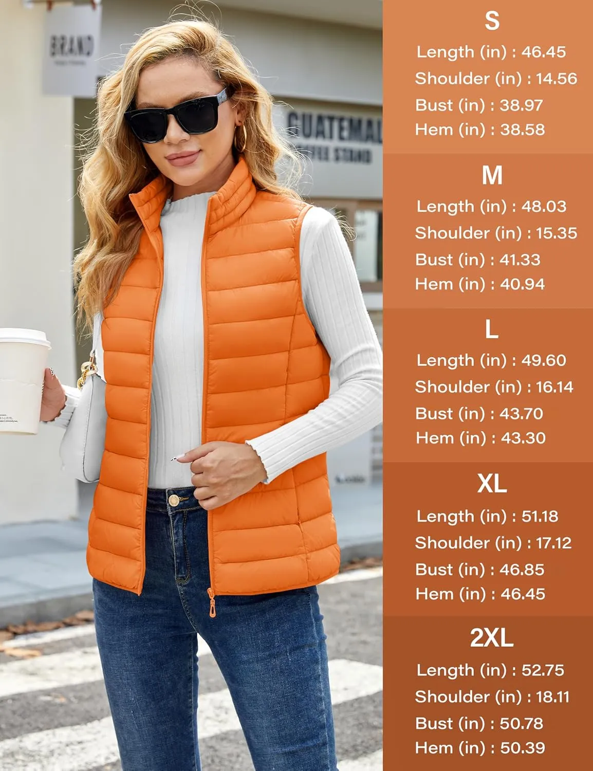 YUCOLEN Women's Puffer Vest Lightweight Stand Collar Zip Puffy Vests